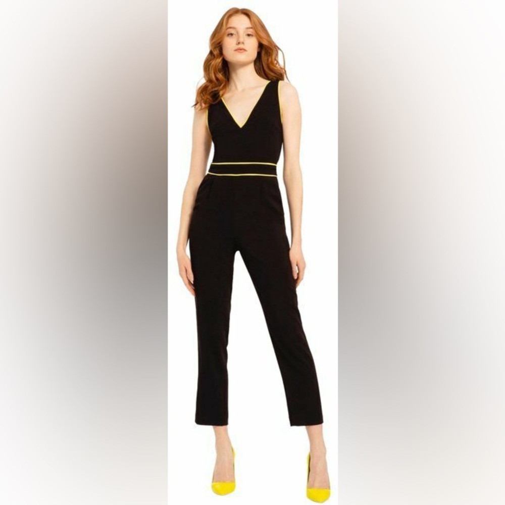 Alice + Olivia Black Jumpsuit with Yellow Accents